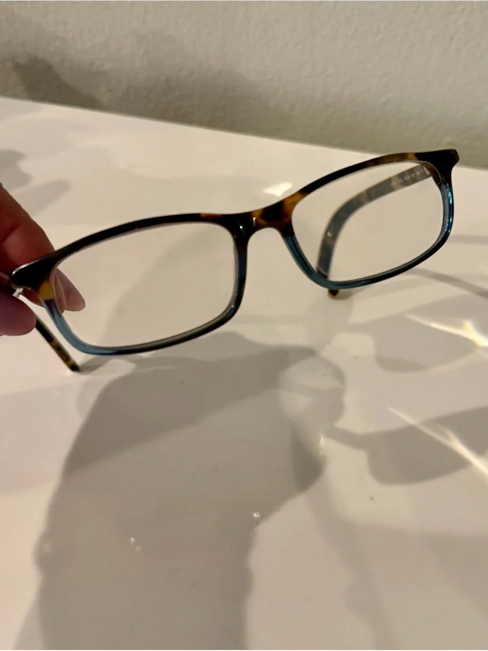 kate spade Tortoiseshell and Blue Rectangular Reading Eyeglasses +2.50
